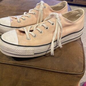 Converse Pink Sneakers with Canvas Upper and Rubber Sole